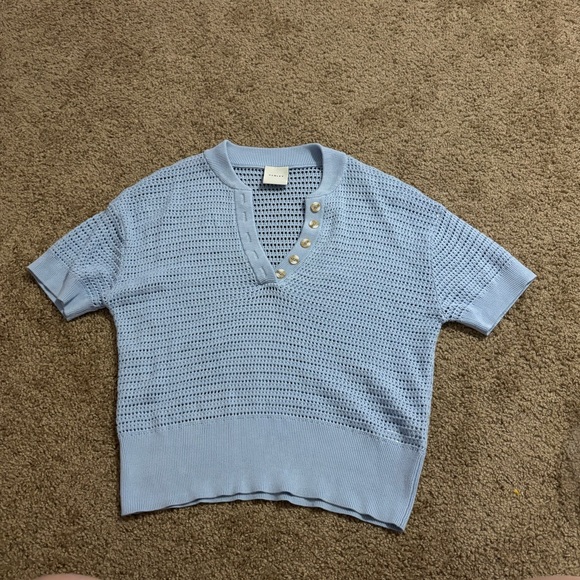 Varley Callie Knit Top in Cashmere Blue - Picture 2 of 6